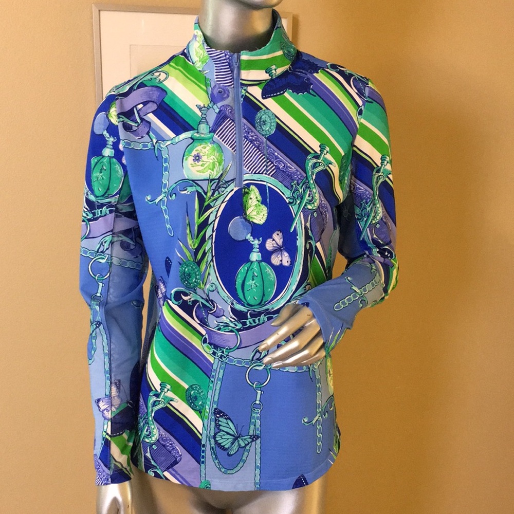 G LIFESTYLE GOLF BY GOTTEX Mock Collar Zip Neck Shirt - UPF 50+, Long Sleeve